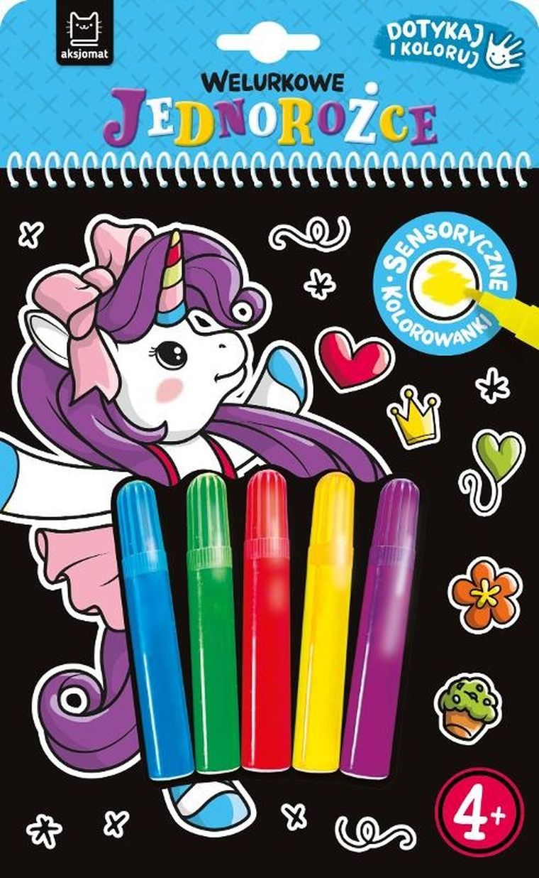 Dotykaj i koloruj. Welurkowe jednorożce