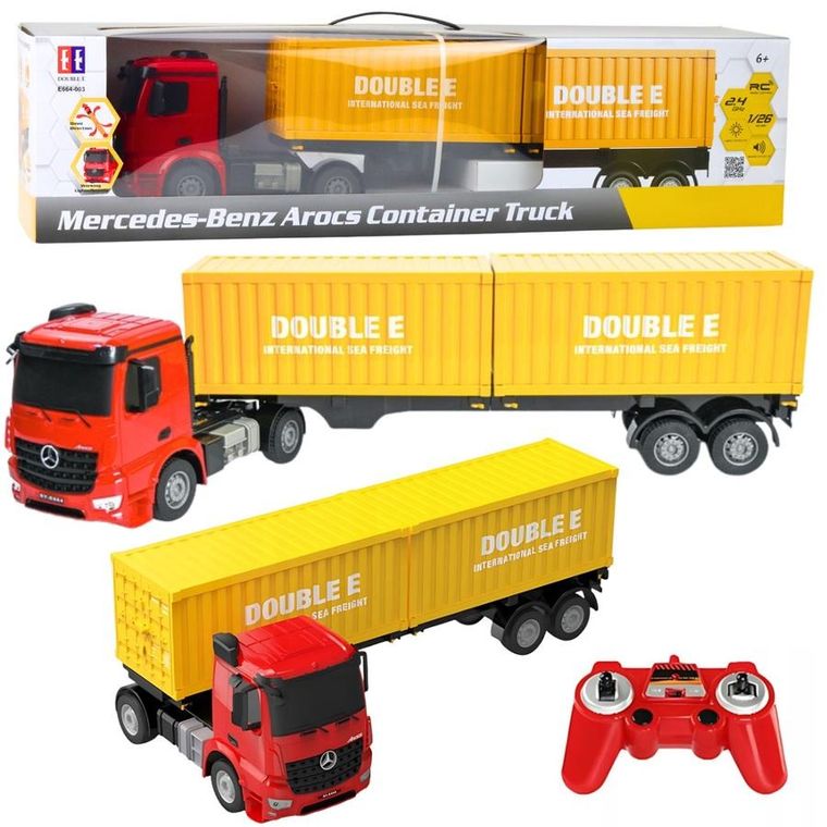 Double E, Mercedes-Benz Arocs, ciężarówka z kontenerem zdalnie sterowana, 1:26
