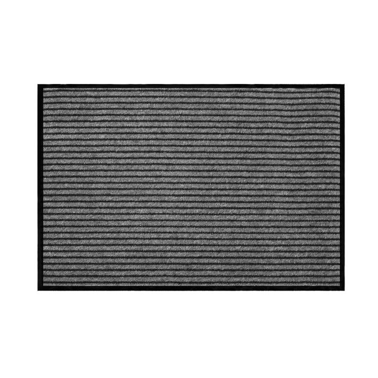 Douceur D'intérieur, antykurzowa, prostokątna mata pod drzwi, szare pasy
