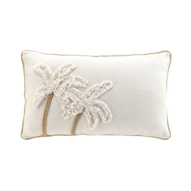 Douceur D'intérieur, bawełniana poduszka dekoracyjna z tuftowaną palmą, 30-50 cm
