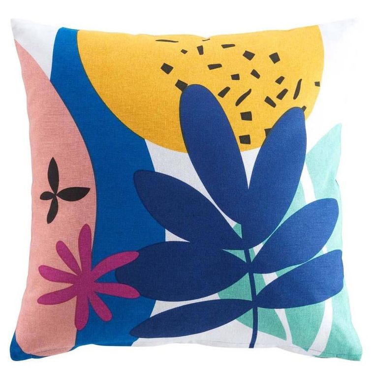 Douceur d'intérieur, bawełniana poduszka ozdobna z nadrukiem, Papaya, 45-45 cm