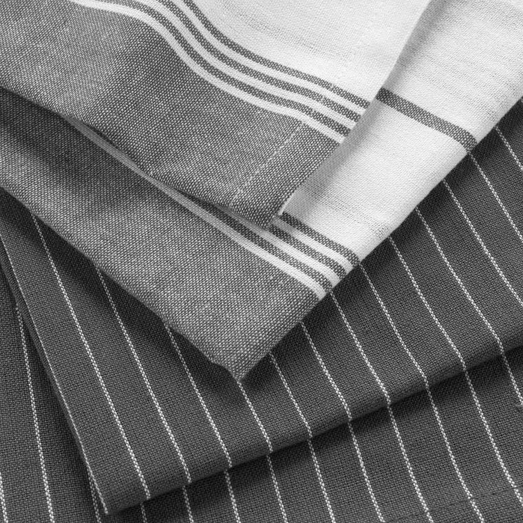 Douceur d'intérieur, bawełniane ręczniki kuchenne, Grand Chef, szare, 2 szt.