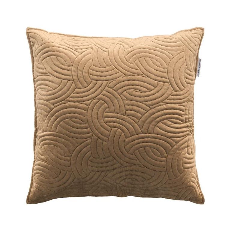 Douceur d'intérieur, błyszcząca poszewka dekoracyjna do salonu, Solange, tłoczony wzór, brązowa