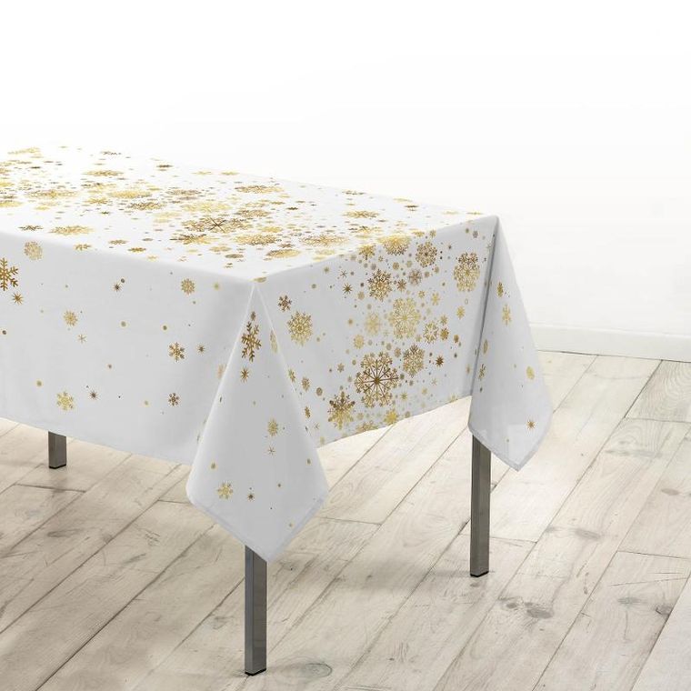 Douceur D'intérieur, Constellation, obrus, ze złotymi płatkami śniegu