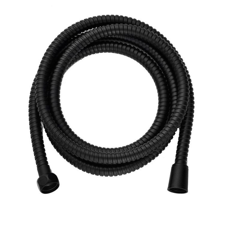 Douceur d'intérieur, czarny wąż prysznicowy ze stali nierdzewnej, 200 cm