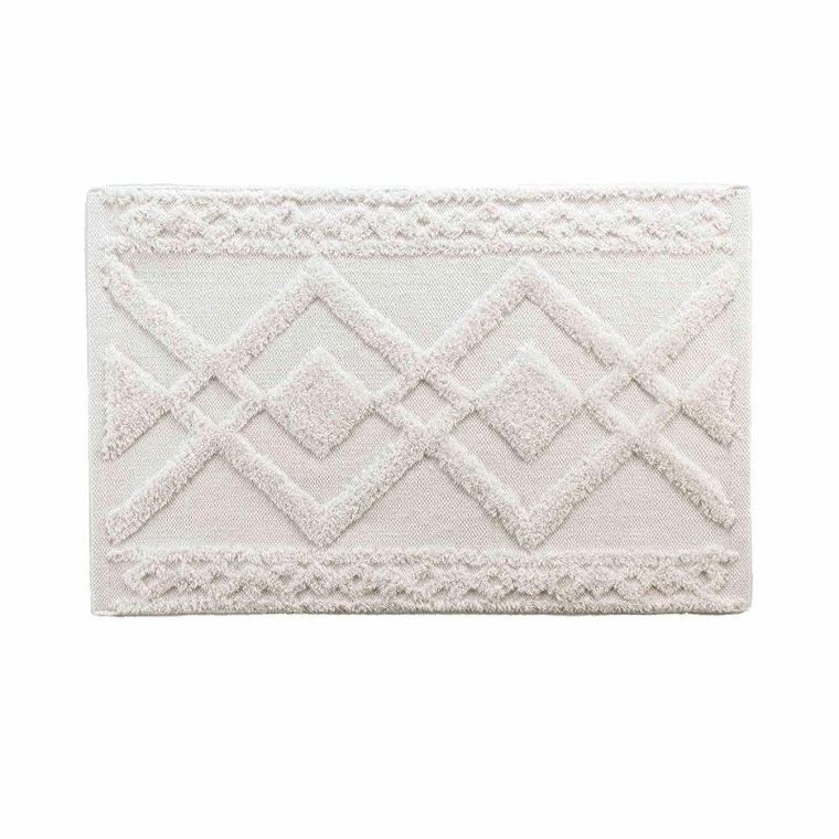 Douceur d'intérieur, dywanik łazienkowy, Gladis, 100% bawełny, ecru, 50-80 cm