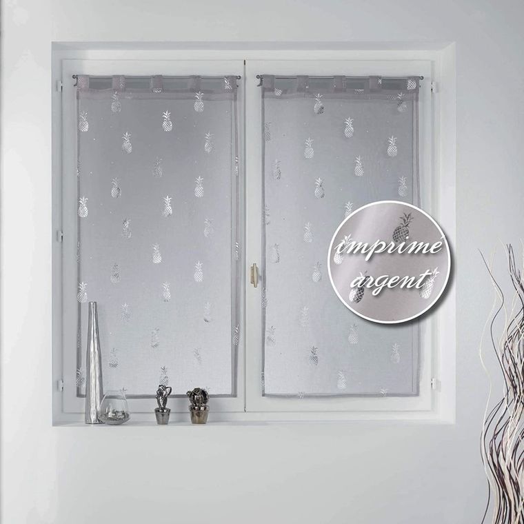 Douceur d'intérieur, firana krótka, Samba, 60-160 cm, szara, 2 szt.