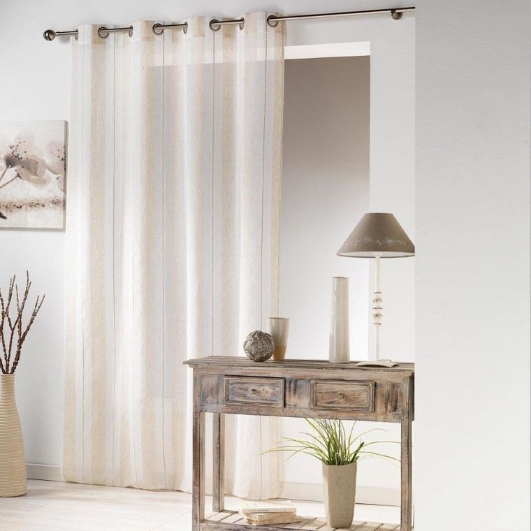 Douceur d'intérieur, firana okienna na przelotkach, Helios, 140-240 cm, lniana