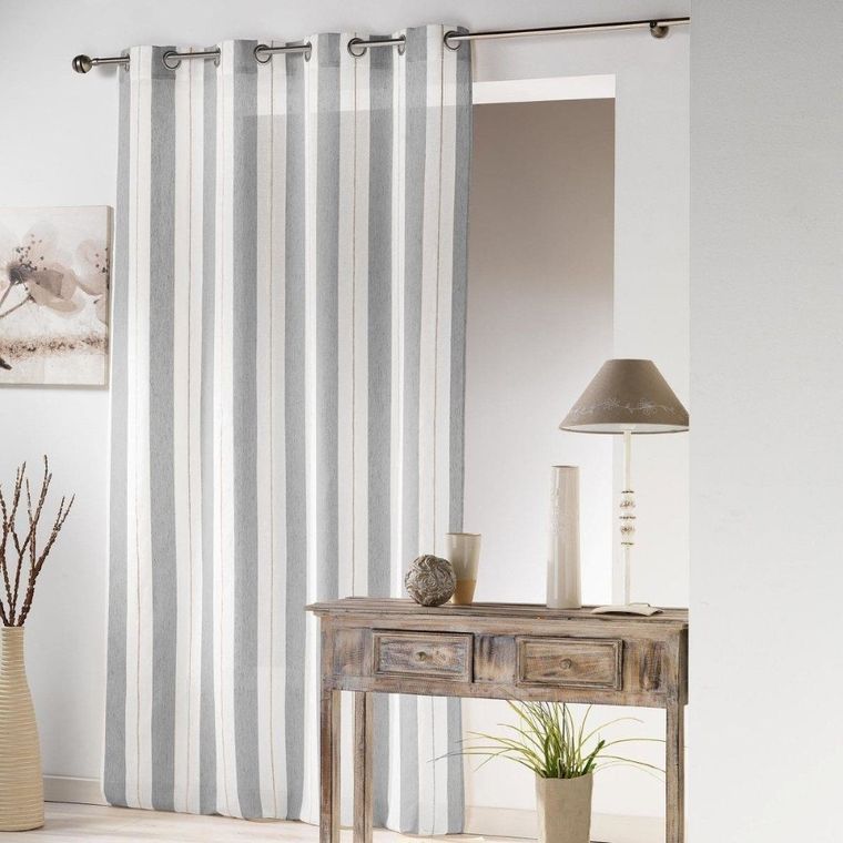 Douceur d'intérieur, firana okienna na przelotkach, Helios, 140-240 cm, szara