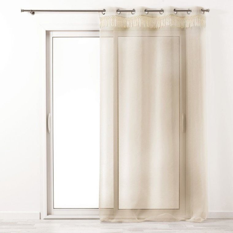 Douceur d'intérieur, firana okienna na przelotkach, Zagora, 140-240 cm, naturalna