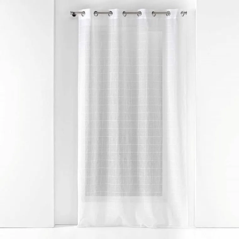 Douceur d'intérieur, firanka do salonu na przelotkach FANTASY, wzór w kwadraty,140-240 cm