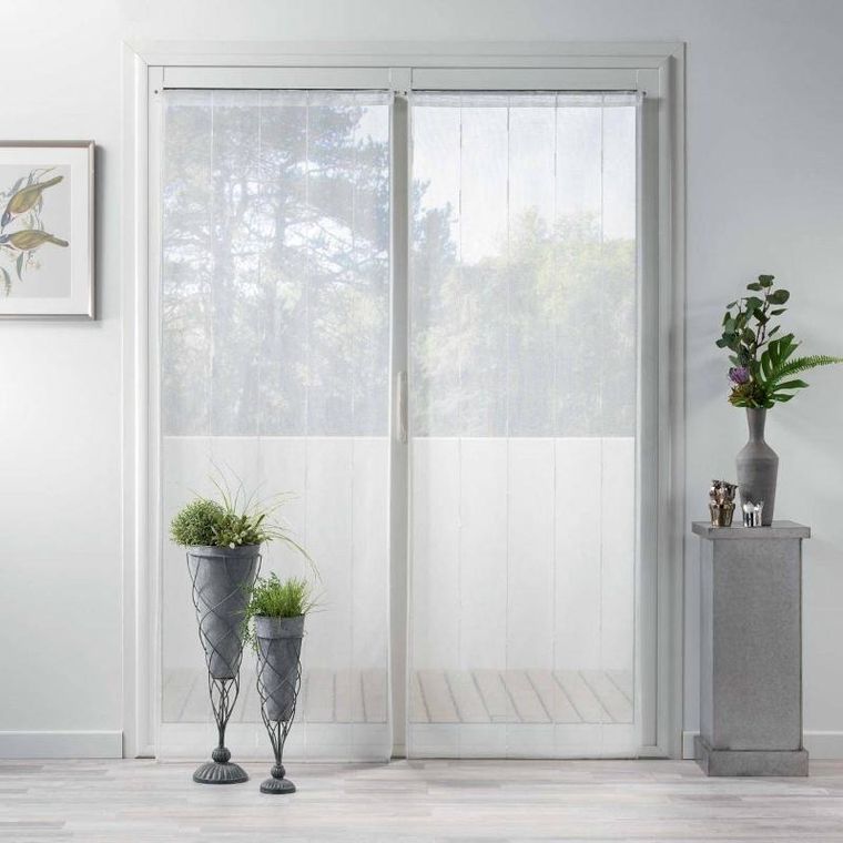 Douceur d'intérieur, firanki do salonu, Linahe, minimalistyczne, przędza szenilowa, 70-200 cm, 2 szt.