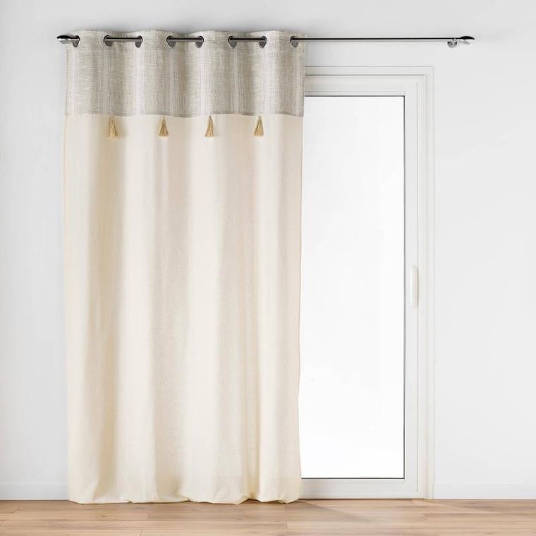 Douceur D'intérieur, Island, zasłona na przelotkach ze złotymi frędzlami, 140-240 cm