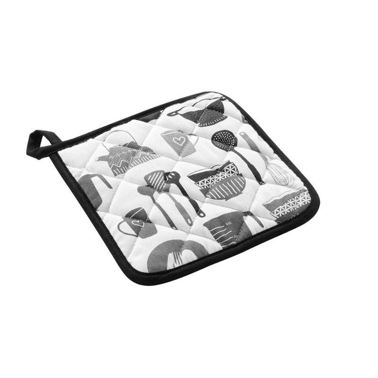 Douceur d'intérieur, Łapka kuchenna bawełniana, silikonowe wzmocnienia, 19-19 cm