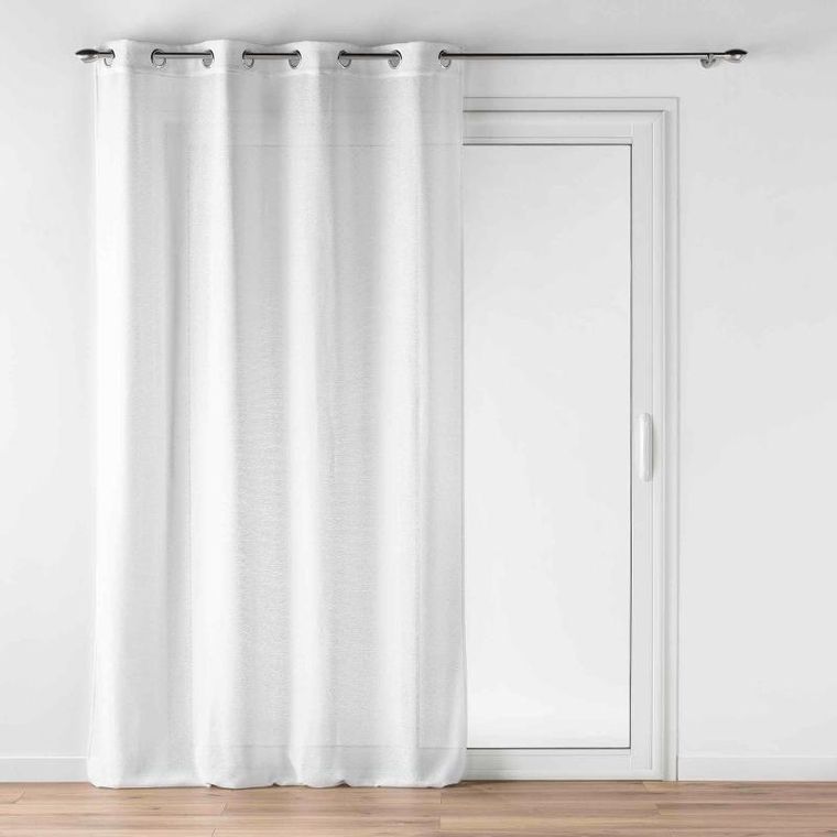 Douceur D'intérieur, Luoline, firanka na przelotkach z efektem lnu, biała, 140-240 cm