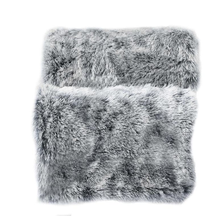 Douceur D'intérieur, miękki koc ze sztucznego futra, grey, 180-220 cm