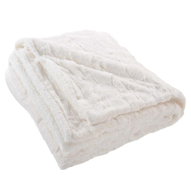 Douceur D'intérieur, Natural, pluszowy koc ze sztucznego futra