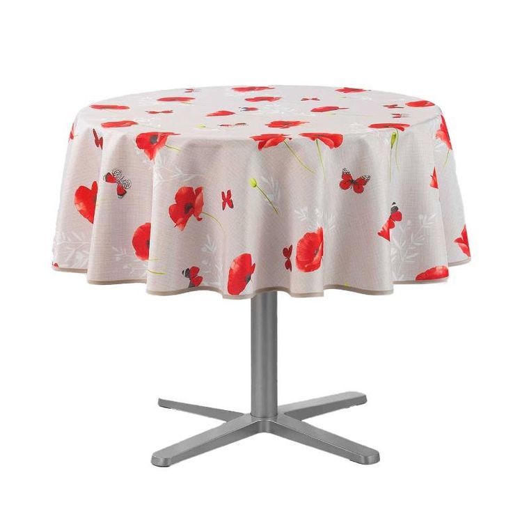 Douceur d'intérieur, obrus na stół okrągły, Sweet Poppy, w maki, Ø 180 cm
