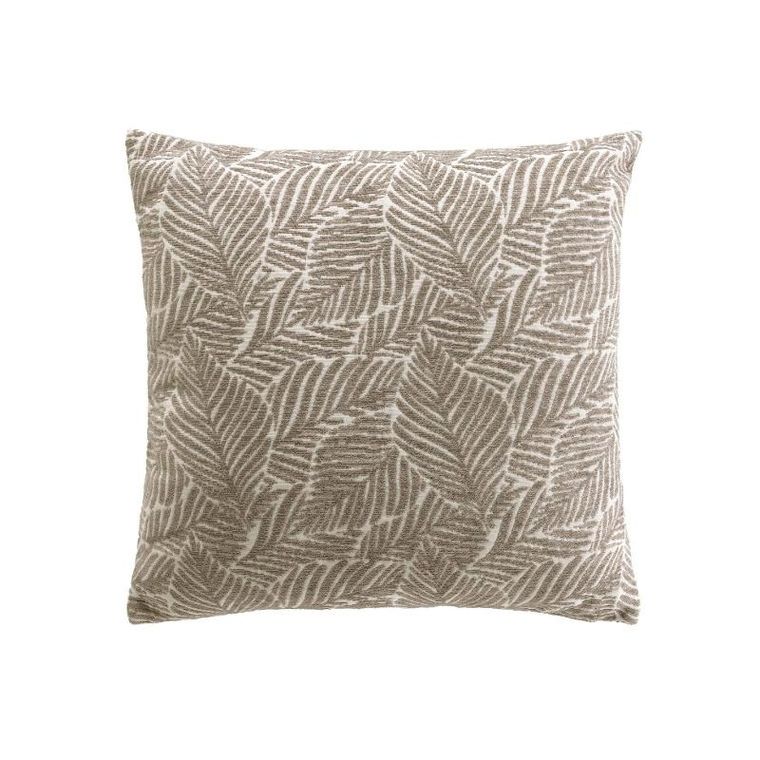 Douceur D'intérieur, ozdobna poduszka, żakardowy wzór liści, 40-40 cm
