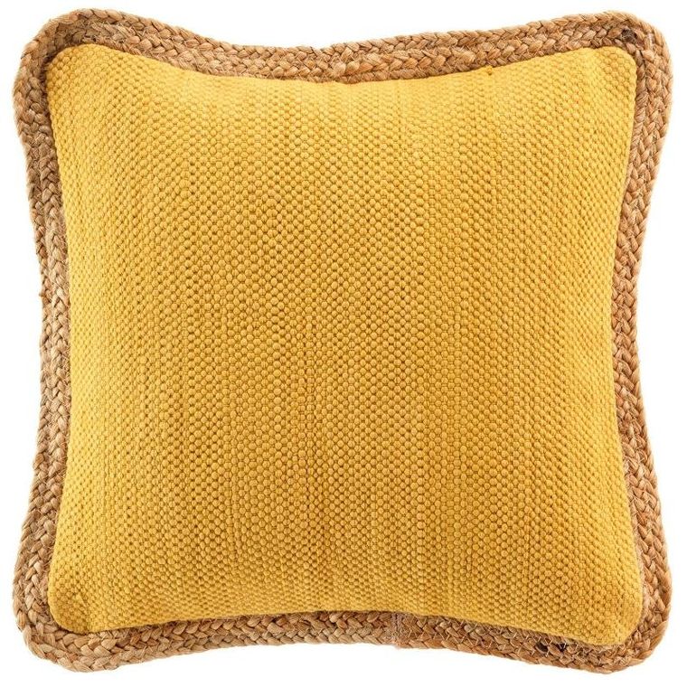 Douceur d'intérieur, poduszka dekoracyjna z jutową lamówką, 45-45 cm