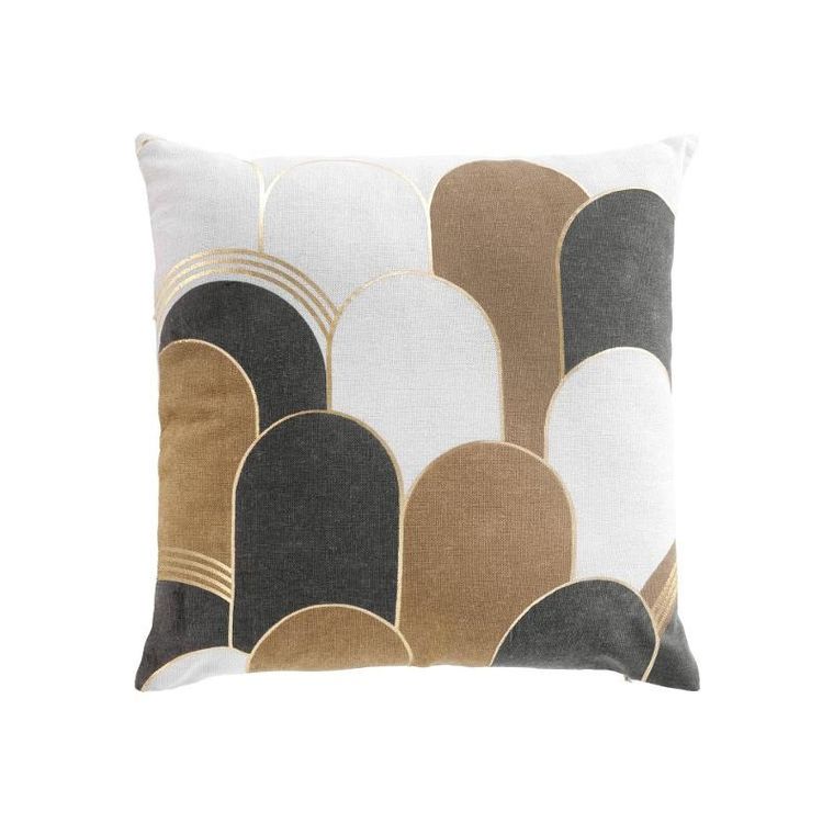 douceur d'intérieur, poduszka dekoracyjna ze złotym wzorem, 45-45 m