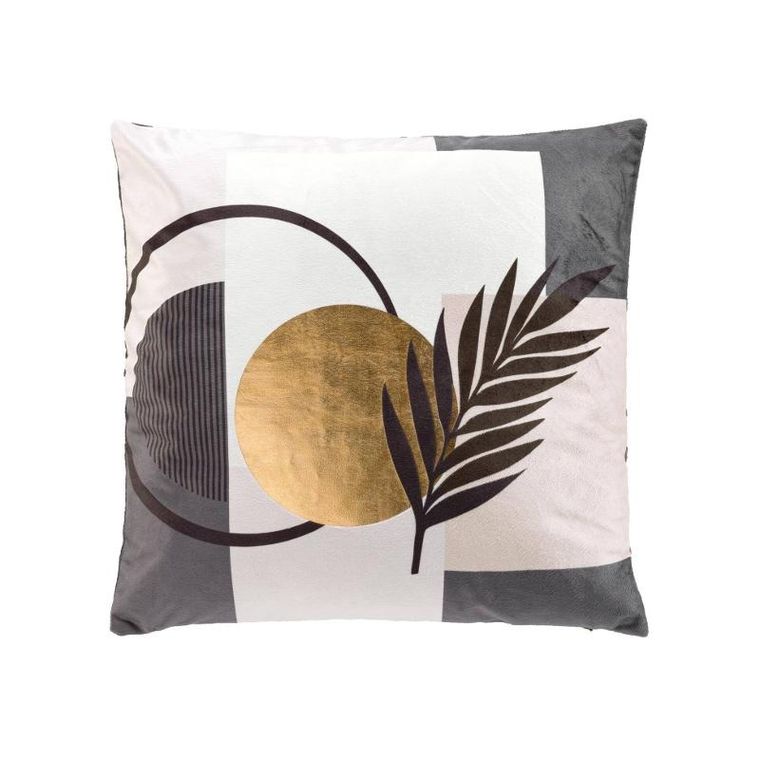 Douceur D'intérieur, poduszka z dekoracyjną poszewką, metaliczny wzór, 45-45 cm