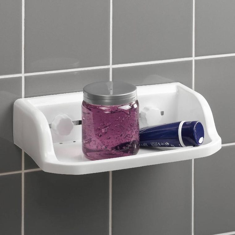 Douceur d'intérieur, półka łazienkowa, montaż na przyssawki, 30-17 cm