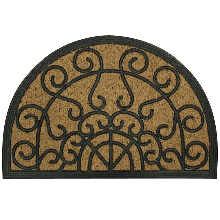 Douceur d'intérieur, półokrągła wycieraczka z włóknem kokosowym, Marquis, 40-60 cm