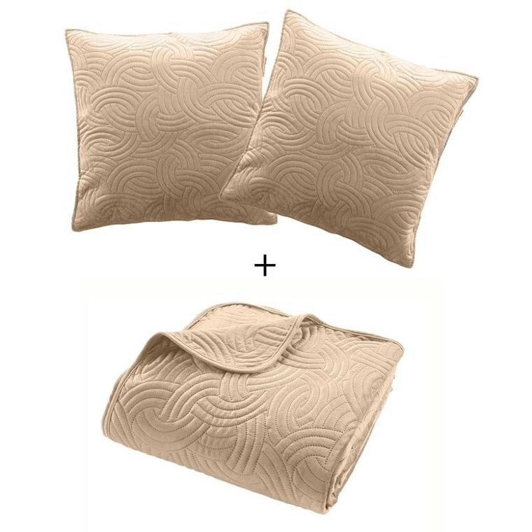 Douceur D'intérieur, Solange, komplet pościeli, welwetowy, narzuta + 2 poszewki na poduszki