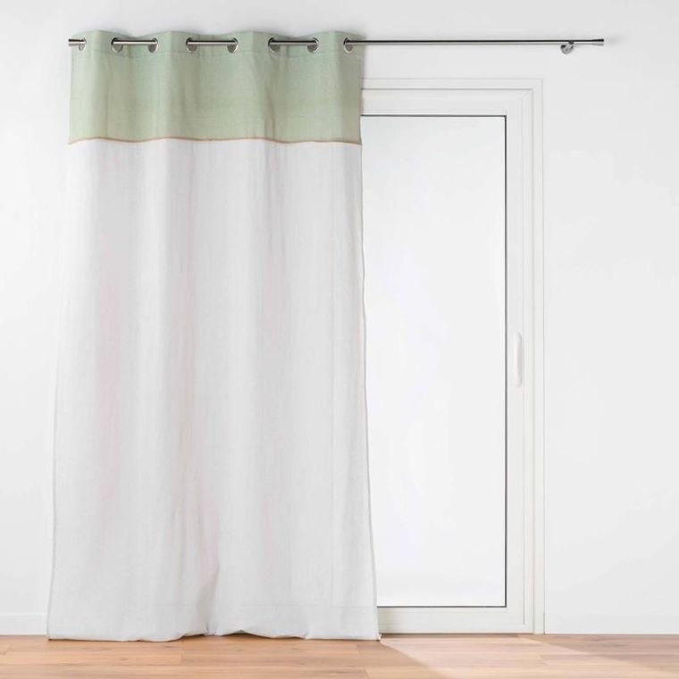 Douceur d'intérieur, zasłona na przelotkach z jutowym dekorem i frędzlami, Janara, 140-240 cm