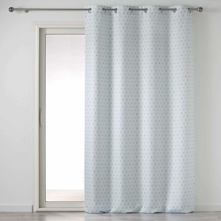 Douceur d'intérieur, zasłona okienna, Constelline, 140-260 cm, niebieska