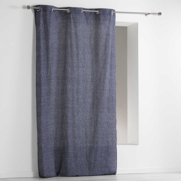 Douceur d'intérieur, zasłona z efektem lnu, Memphis, 140-240 cm, granatowa