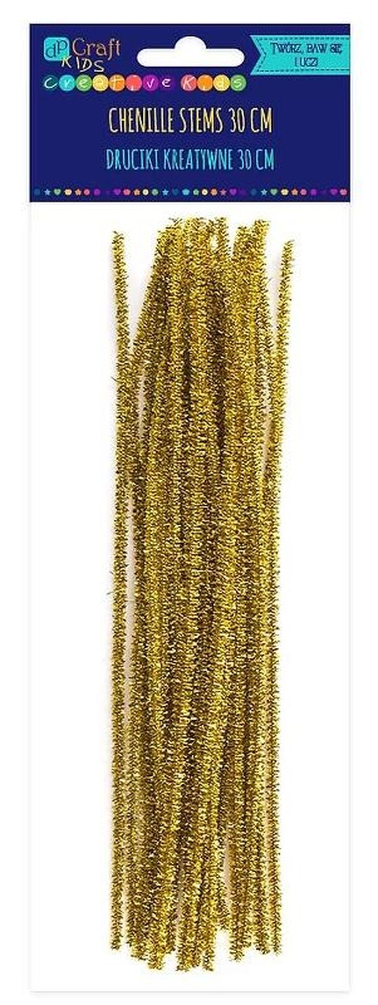 DP Craft, druciki kreatywne, złote, 30 cm, 25 szt.