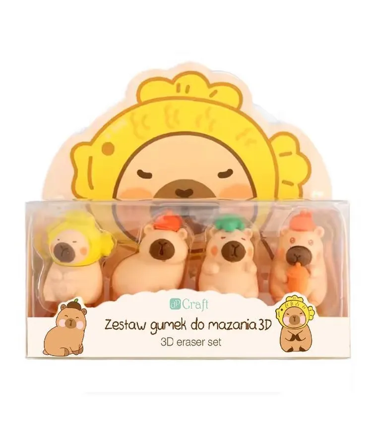 DP Craft, gumki do ścierania 3D, Kapibara, 4 szt.