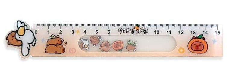 DP Craft, Kapibara, linijka z ruchomymi motywami, beżowa, 15 cm