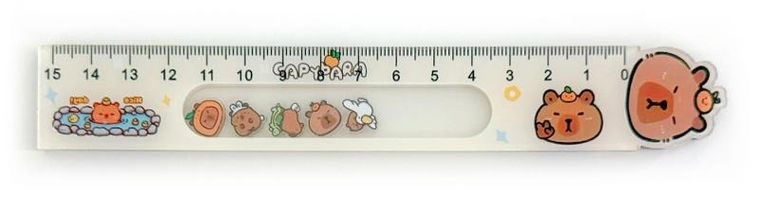 DP Craft, Kapibara, linijka z ruchomymi motywami, kremowa, 15 cm