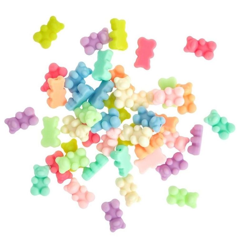 DP Craft, koraliki akrylowe, macaron bears, 45 szt.