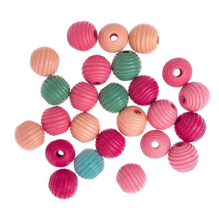 DP Craft, koraliki drewniane, frezowane, 15 mm, 25 szt.