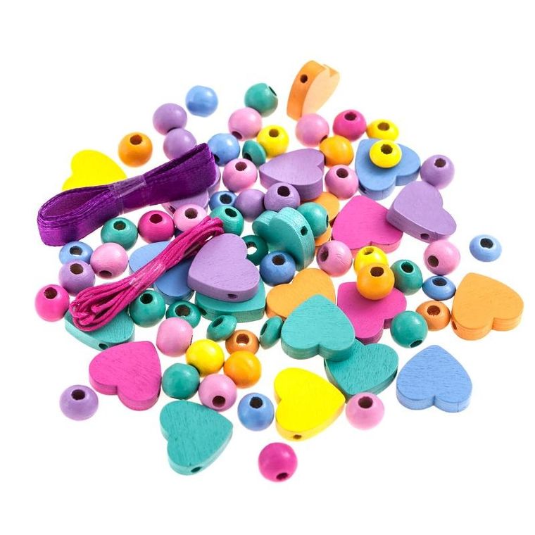 DP Craft, Koraliki drewniane, w słoiczku, tęczowe, 150 szt.