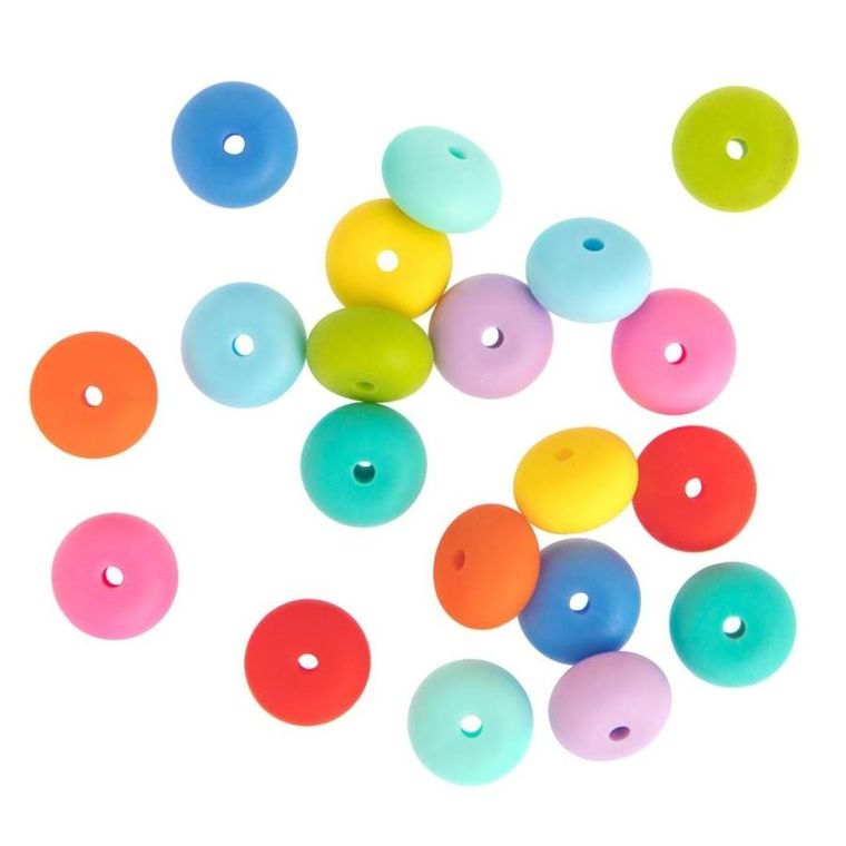 DP Craft, koraliki silikonowe, vibrant rainbow, 20 szt.