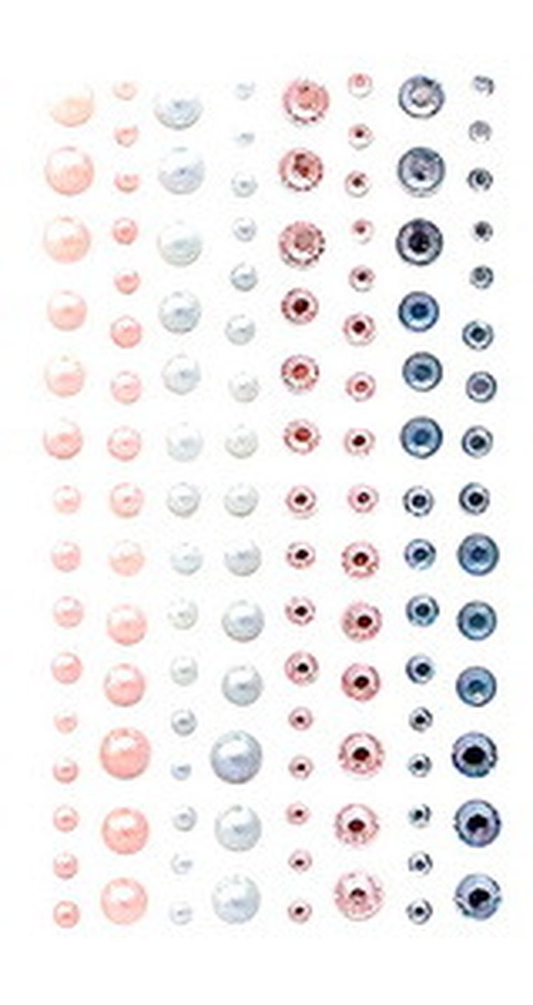 DP Craft, kryształki i perły samoprzylepne, Sweet PInk & Blue, 120 szt.