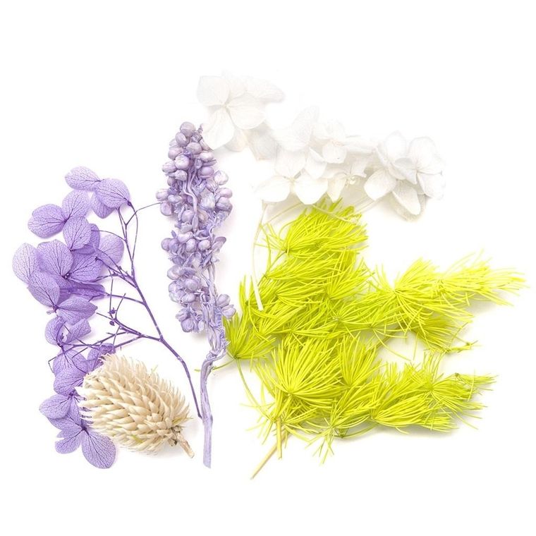 DP Craft, kwiaty suszone dekoracyjne, liliowy biały