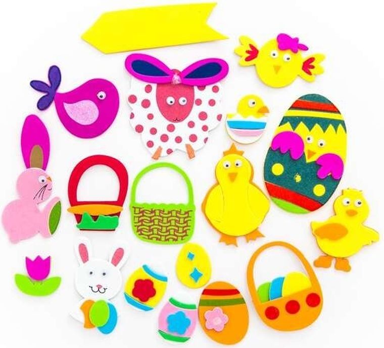 Dp Craft, naklejki z pianki, 3D, Wielkanoc, 18 szt.