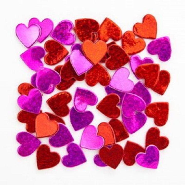 DP Craft, naklejki z pianki, serca holograficzne, 60 szt.