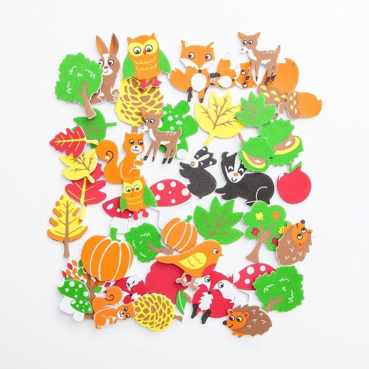 DP Craft, naklejki z pianki z nadrukiem, las, 96 szt.