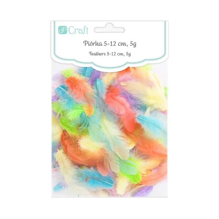 DP Craft, piórka pastel, 5-12cm, 5g