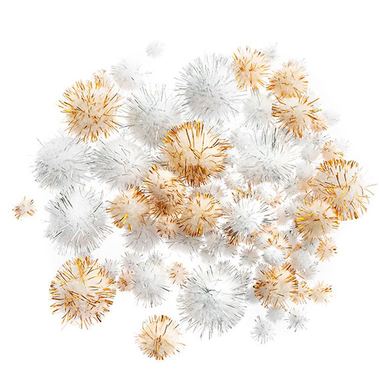 DP Craft, pompony poliestrowe, metalizowane, 100 szt.