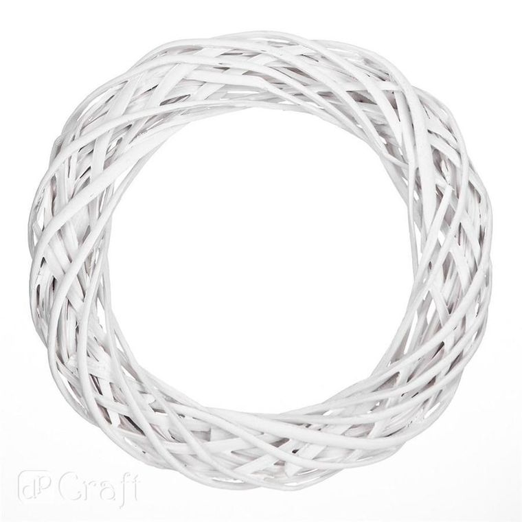 Dp Craft, wianek wiklinowy, biały, 36 cm