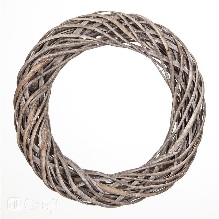 Dp Craft, wianek wiklinowy, szary, 36 cm