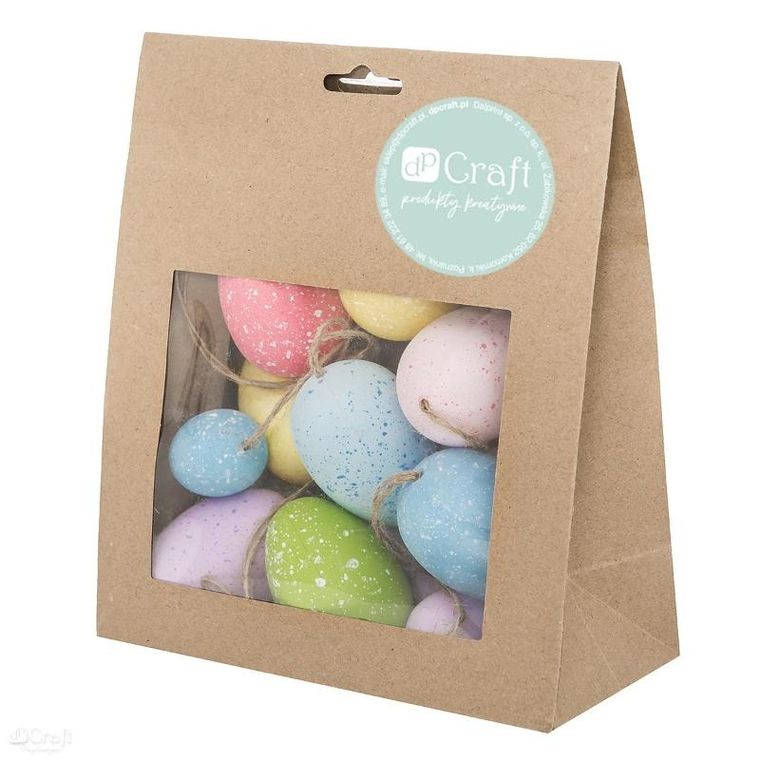 DP Craft, zawieszki, jajka pastelowe, nakrapiane, 20 szt.